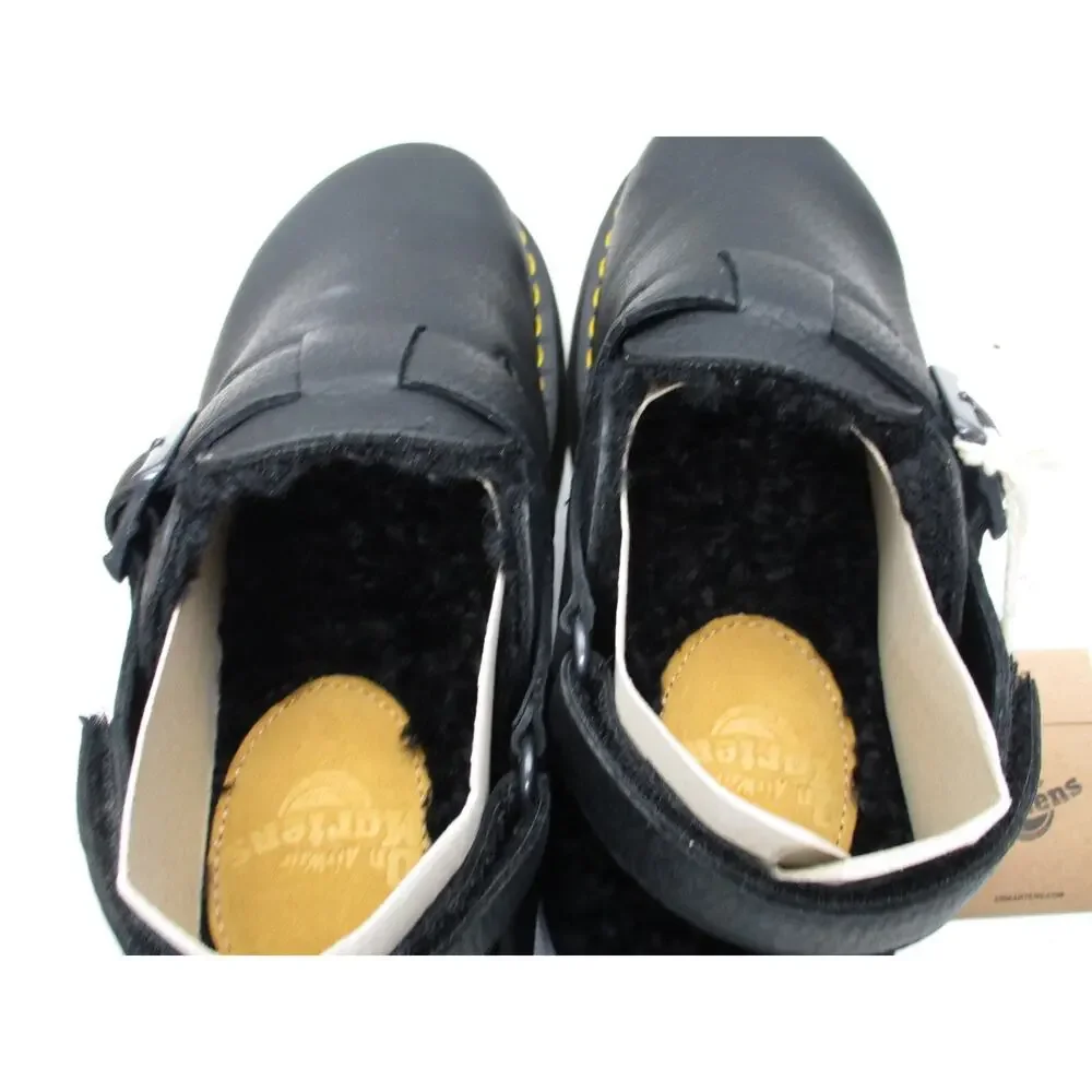 Dr Martens Jorge II Black Faux Fur Sling Back Mules Shoes Womens Sz 10 Mens Sz 9